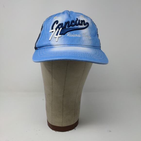 Cancun 74 Riviera Maya Slideback Hat Blue Embroidered Logo One Size Blue - Picture 2 of 13